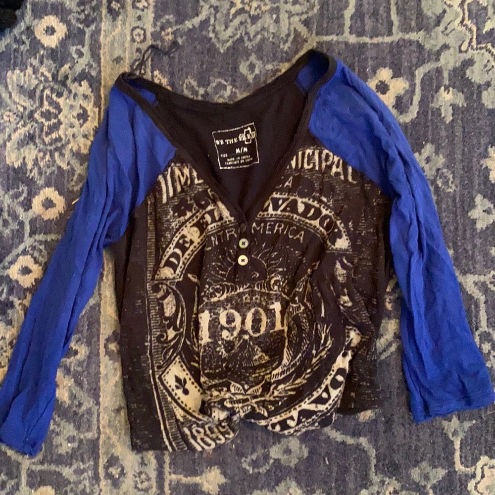 Black and blue crop top